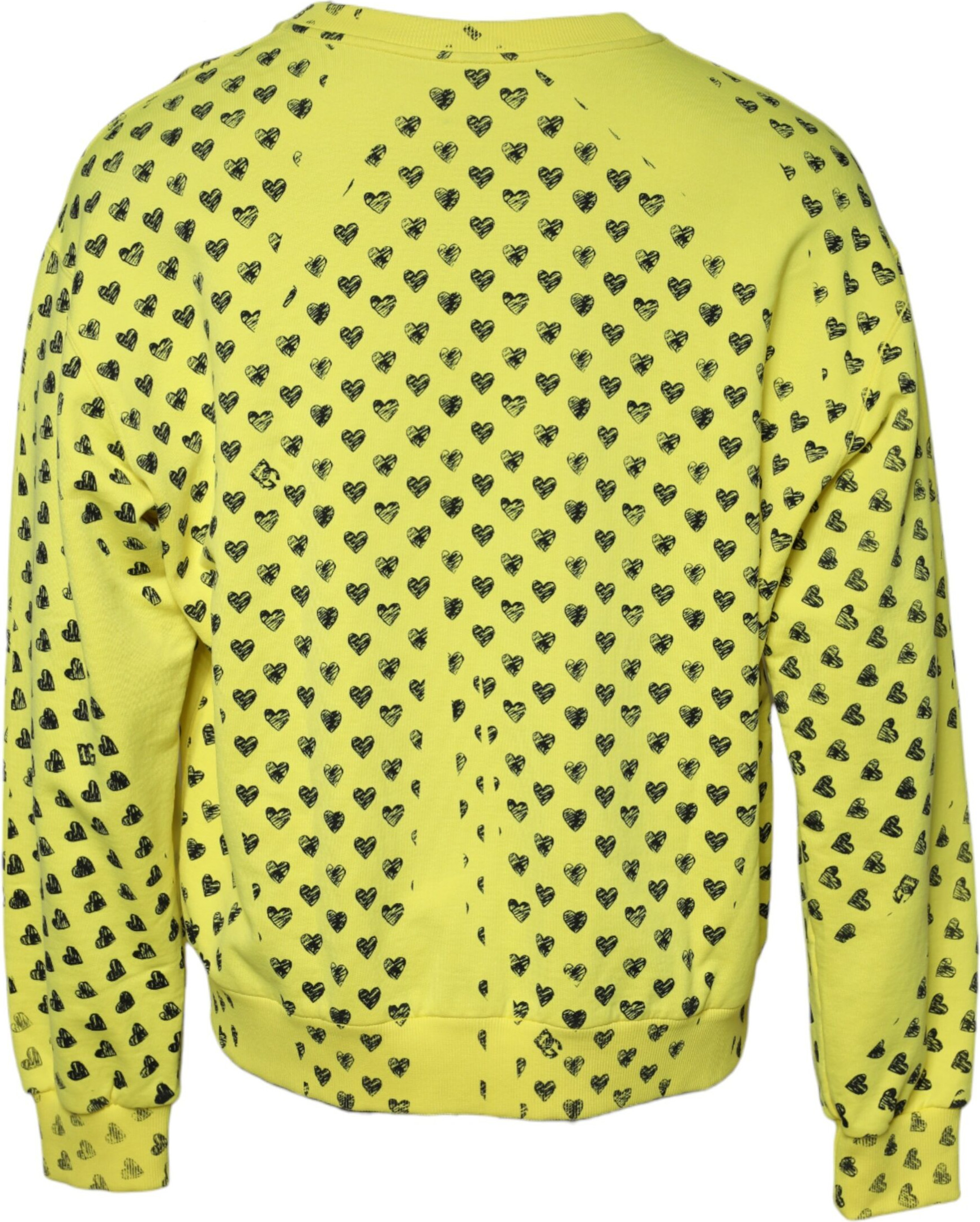 Yellow Heart Crew Neck Men Pullover Sweater Dolce & Gabbana