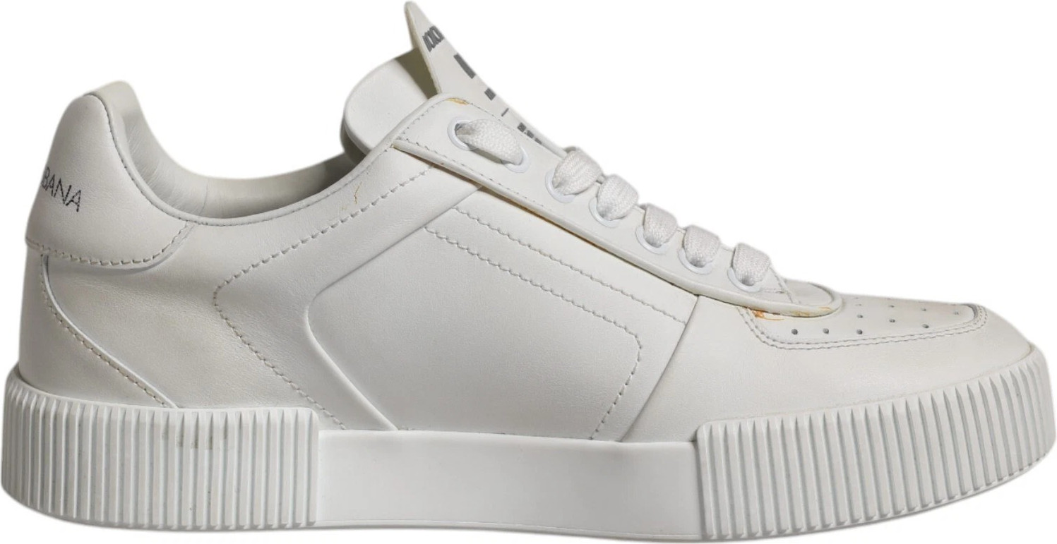 White Miami Leather Low Top Sneakers Shoes Dolce & Gabbana