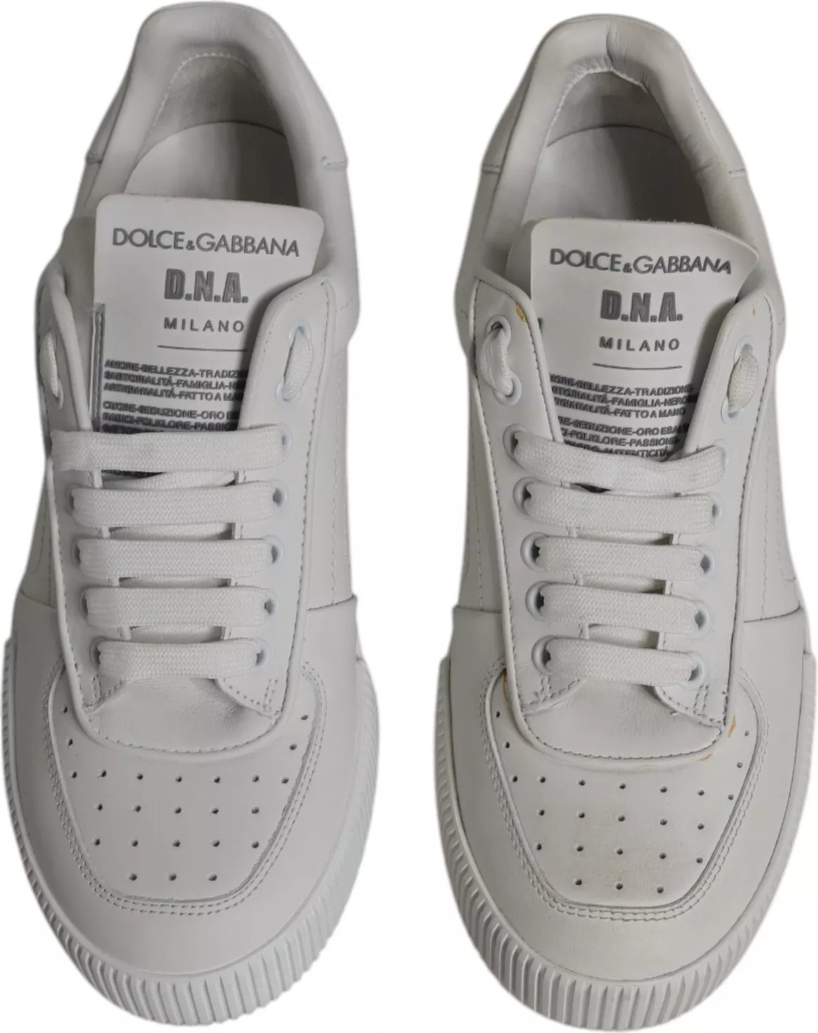 White Miami Leather Low Top Sneakers Shoes Dolce & Gabbana