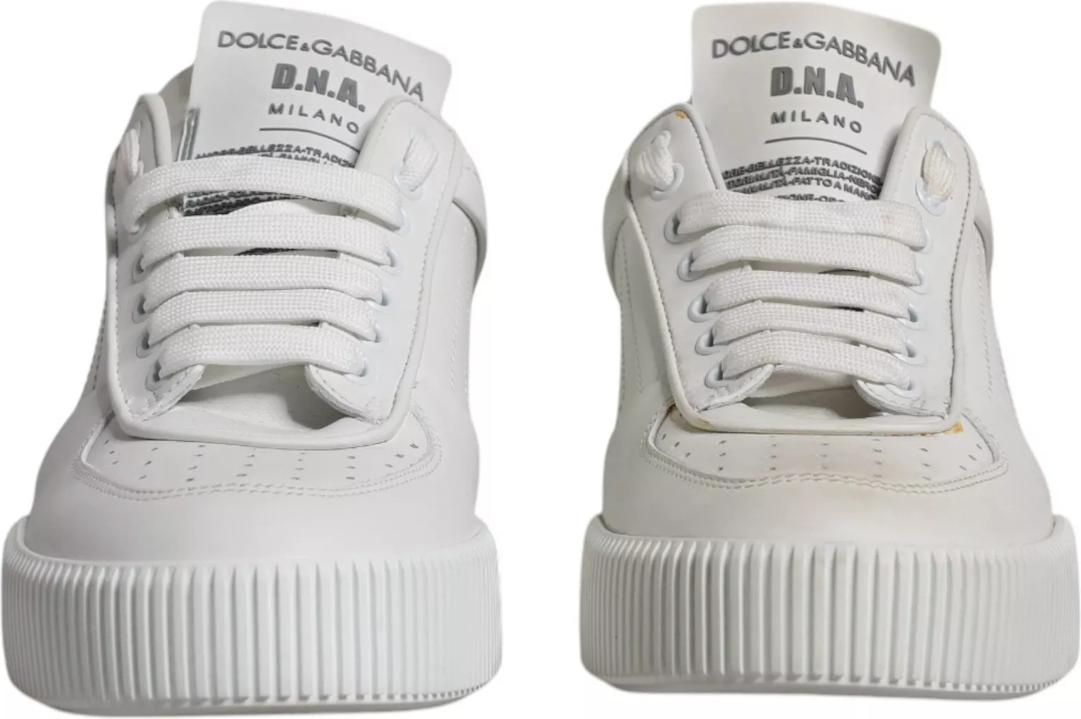 White Miami Leather Low Top Sneakers Shoes Dolce & Gabbana