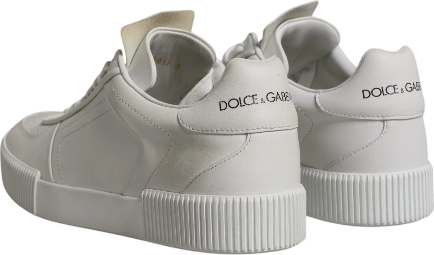 White Miami Leather Low Top Sneakers Shoes Dolce & Gabbana