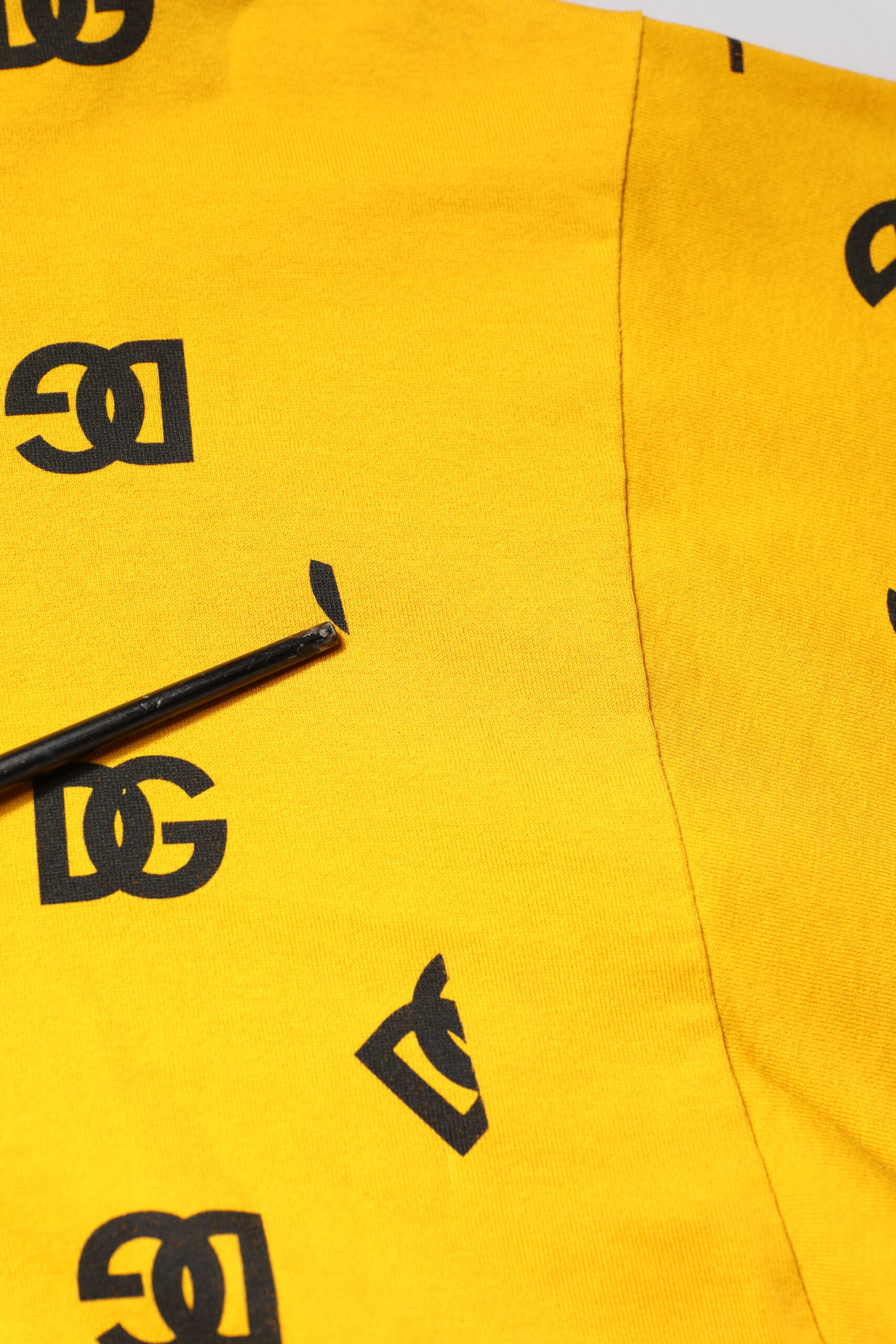 Yellow Cotton DG Logo Print Cropped T-shirt Dolce & Gabbana