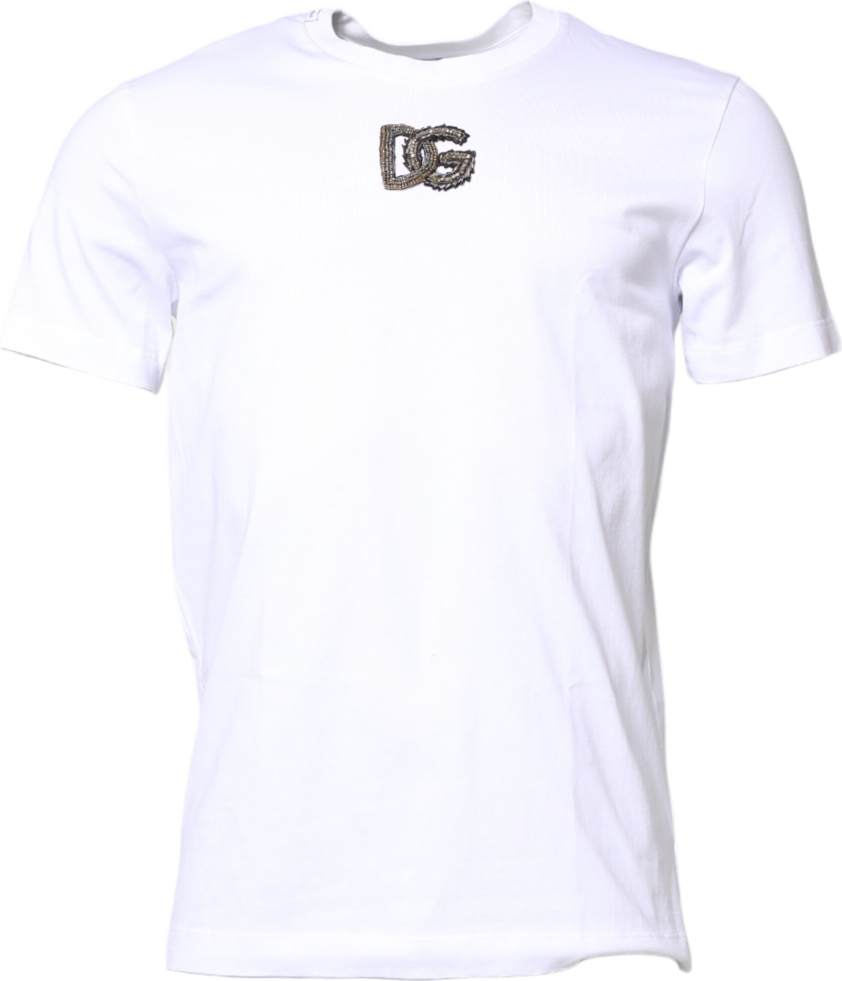 White Cotton DG Embroidery Crew Neck T-shirt Dolce & Gabbana