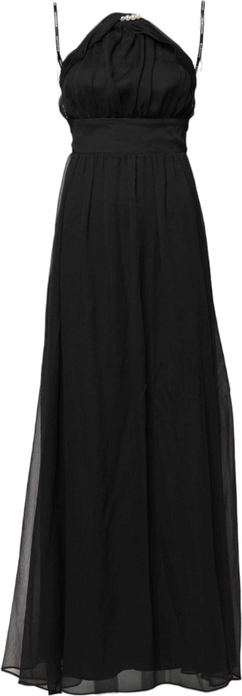 Black Tulle Pearl Sleeveless Long Gown Dress Marciano By Guess