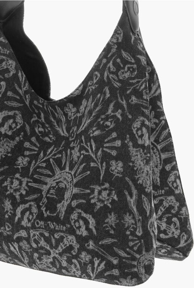 Shoulder Bag Off-White Black And White Cotton
