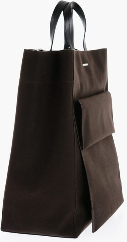 Tote Bag Jil Sander Brown Canvas Tote Bag