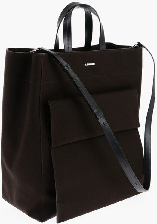 Tote Bag Jil Sander Brown Canvas Tote Bag