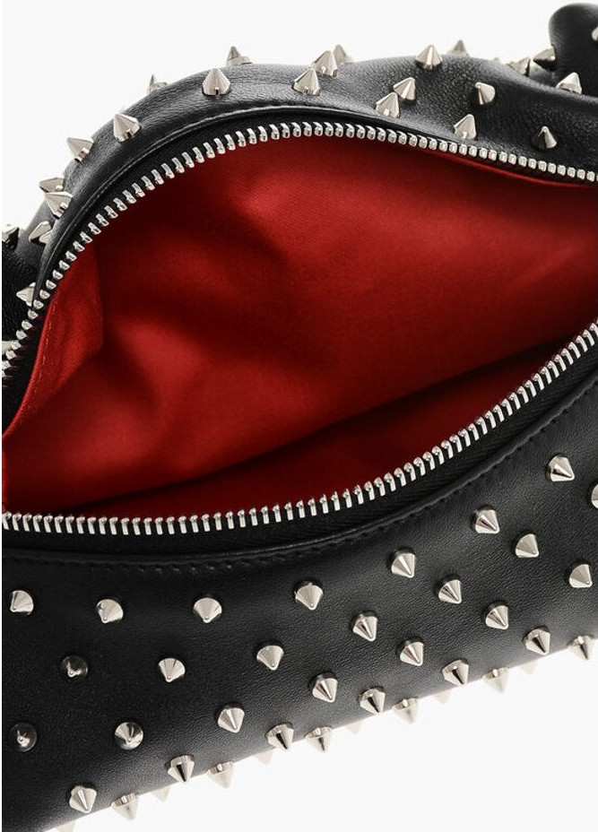 Сумка-хобо Christian Louboutin с заклепками из кожи и цепочкой