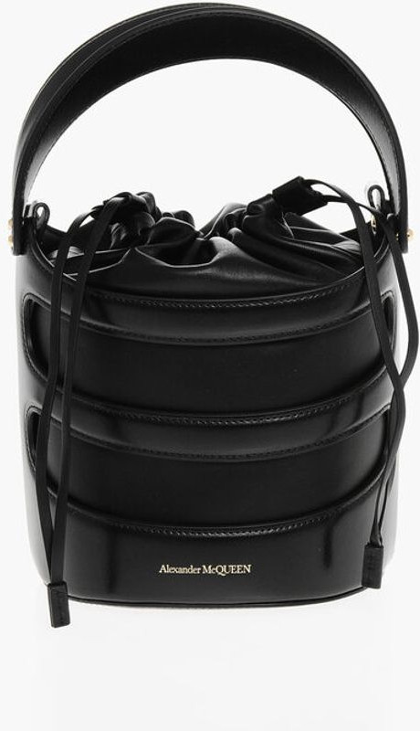 Сумка Alexander McQueen Кожаная THE RISE Bucket Bag со съемным плечевым ремнем