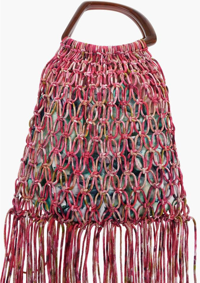 Bag Mesh Hand Bag With Maxi Fringes Dries Van Noten