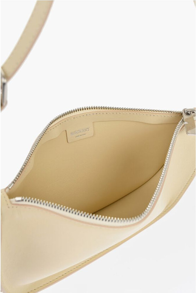 Сумка через плечо Burberry из кожи SHIELD SLING с подвеской серебристого оттенка