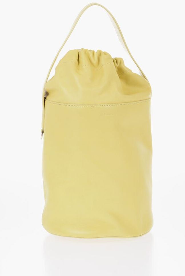 Handbag Jil Sander Leather Bucket Bag with Removable Shoulder Strap