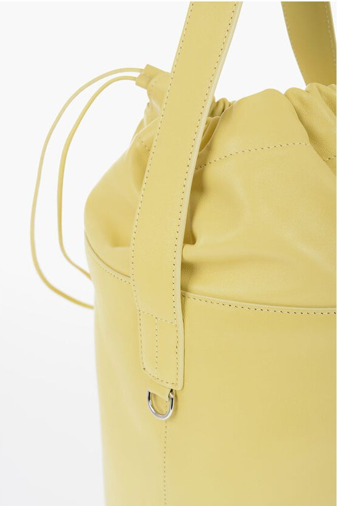 Handbag Jil Sander Leather Bucket Bag with Removable Shoulder Strap