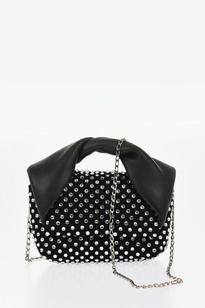 Mini Bag J.W. Anderson Leather NANO TWISTER Embellished with Rhinestones