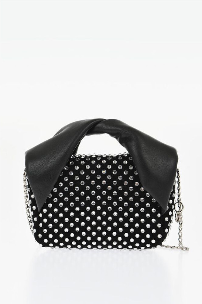 Mini Bag J.W. Anderson Leather NANO TWISTER Embellished with Rhinestones