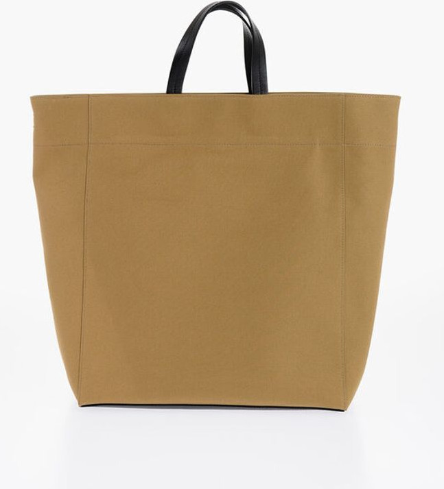 Xarid sumkasi Jil Sander Kanvas xarid sumkasi tashqi cho'ntakli
