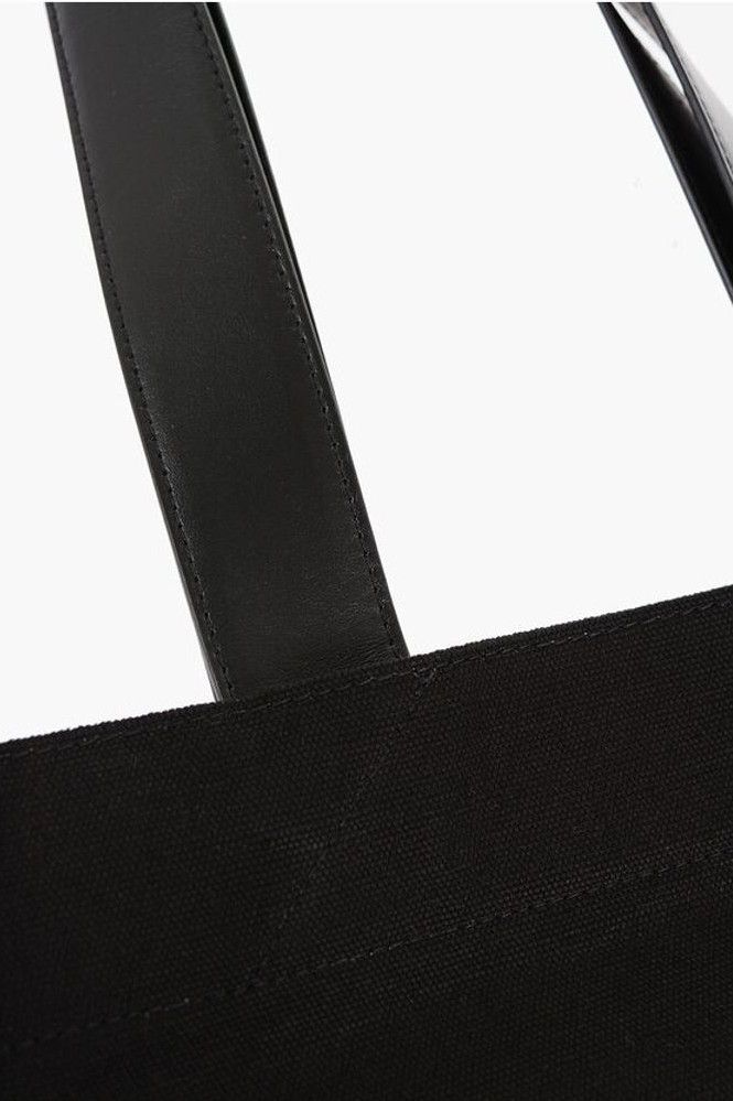 Shopper Bag Jil Sander Canvas Shopper Bag with Leather Handles