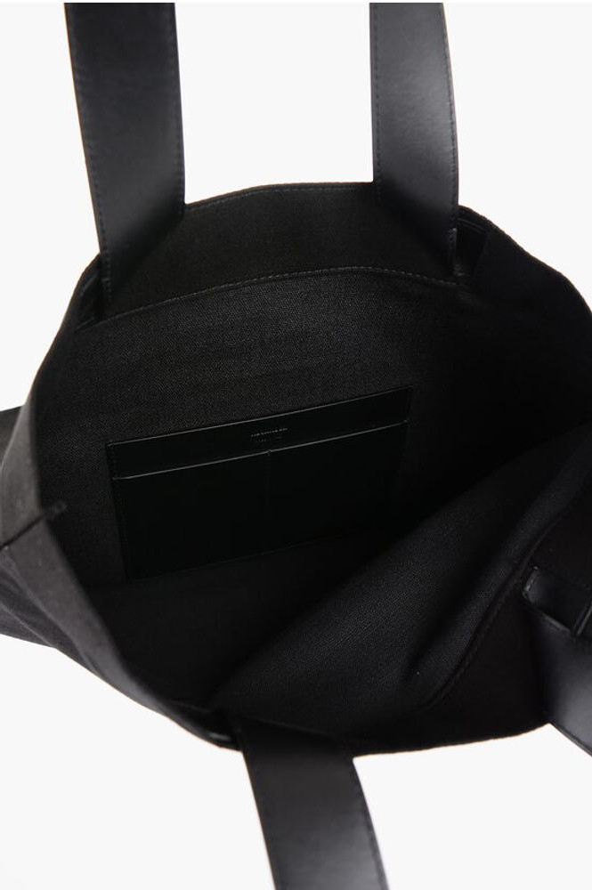 Shopper Bag Jil Sander Canvas Shopper Bag with Leather Handles