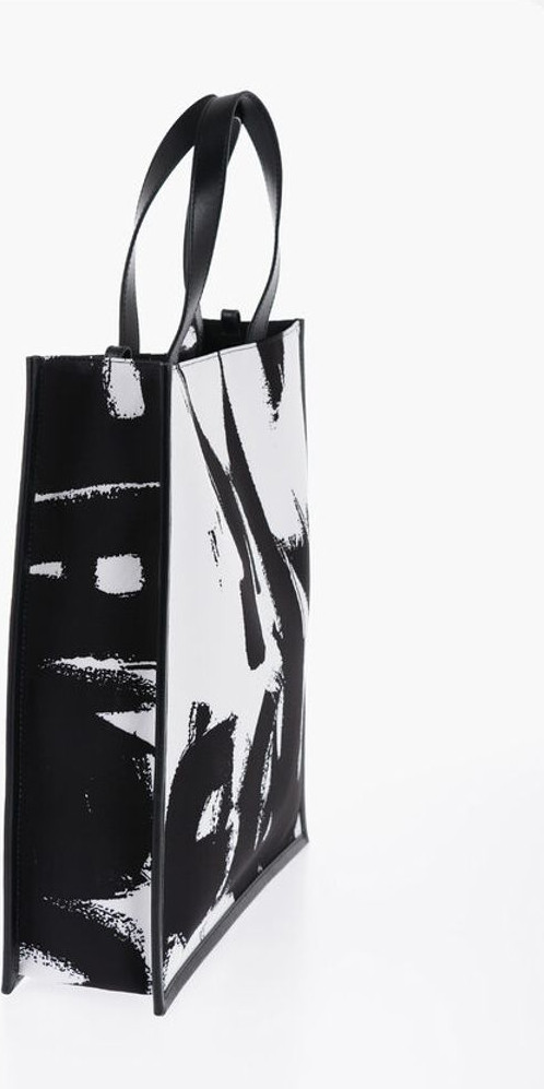 Сумка-тоут Alexander McQueen Текстильная сумка-тоут с логотипом и кожаной отделкой