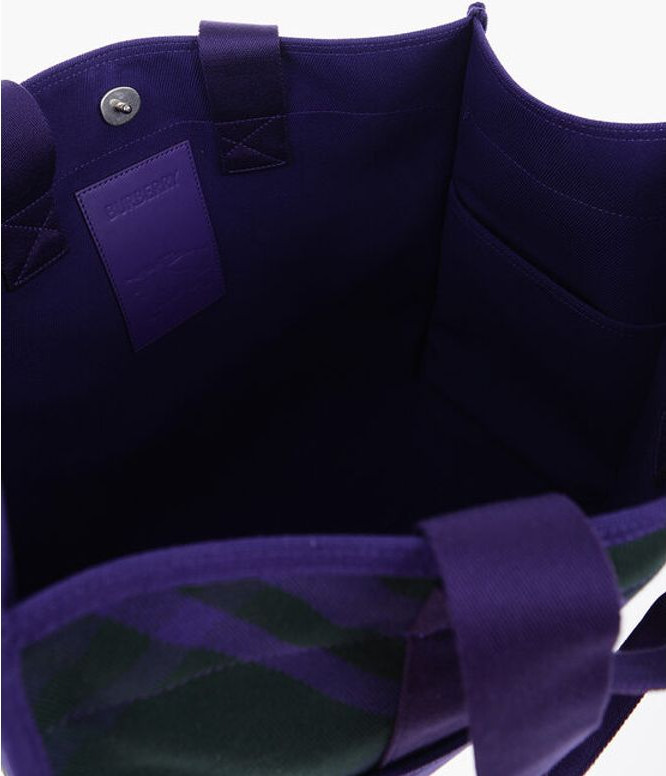 Сумка-тоут Burberry Checked Shopper Bag с внешними карманами