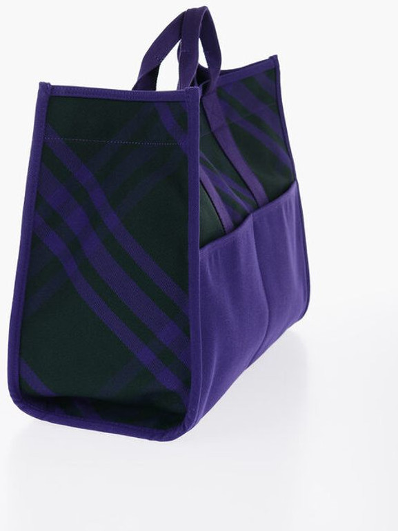 Сумка-тоут Burberry Checked Shopper Bag с внешними карманами
