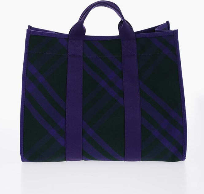 Сумка-тоут Burberry Checked Shopper Bag с внешними карманами