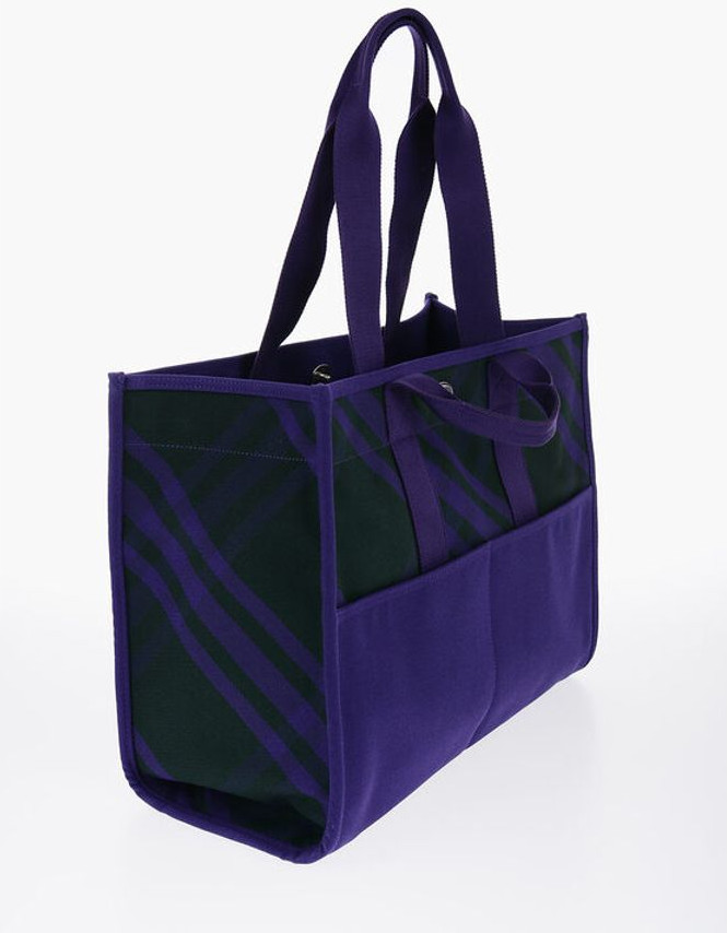 Сумка-тоут Burberry Checked Shopper Bag с внешними карманами