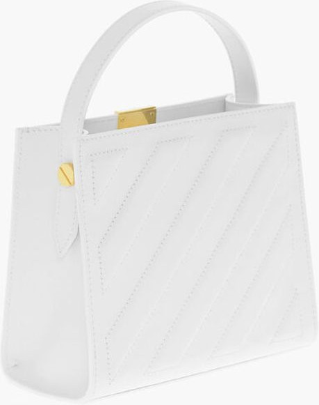 Handbag Off-White Leather