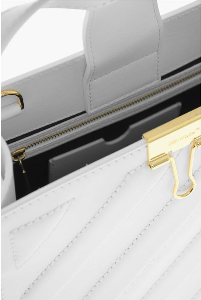 Handbag Off-White Leather