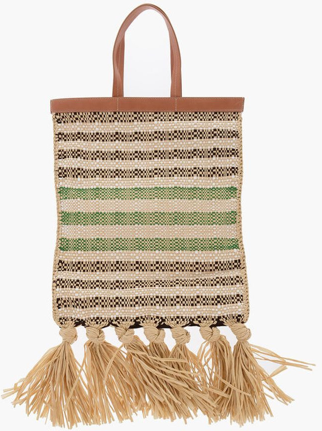 Сумка-тоут Jil Sander Raffia Tote Bag с кожаными деталями