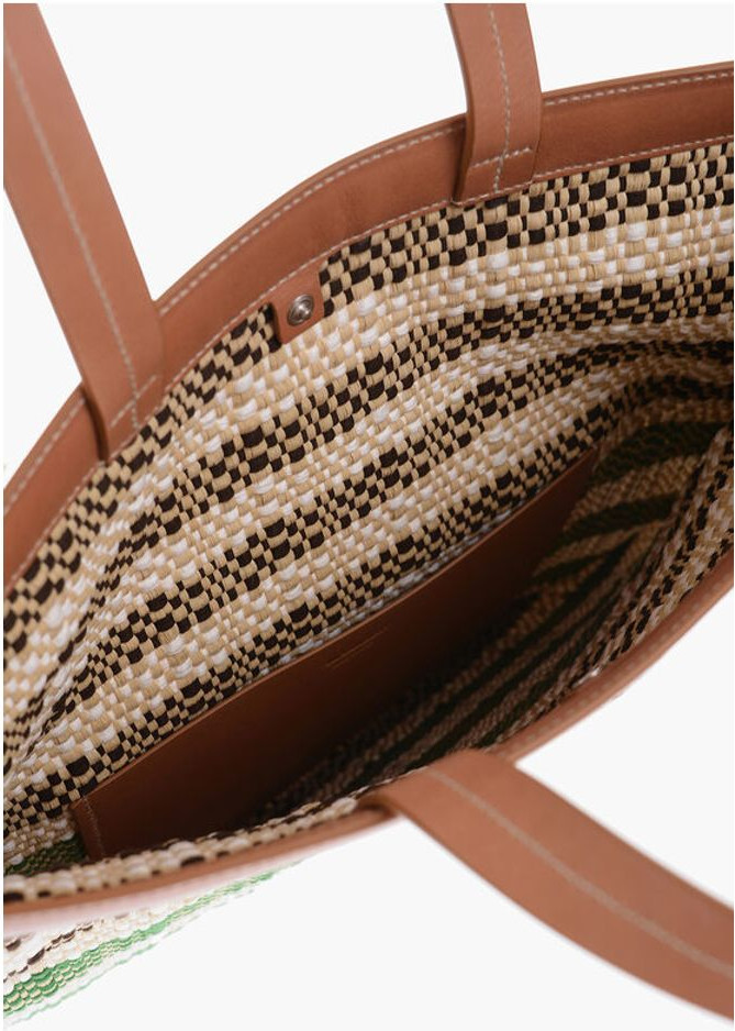 Сумка-тоут Jil Sander Raffia Tote Bag с кожаными деталями