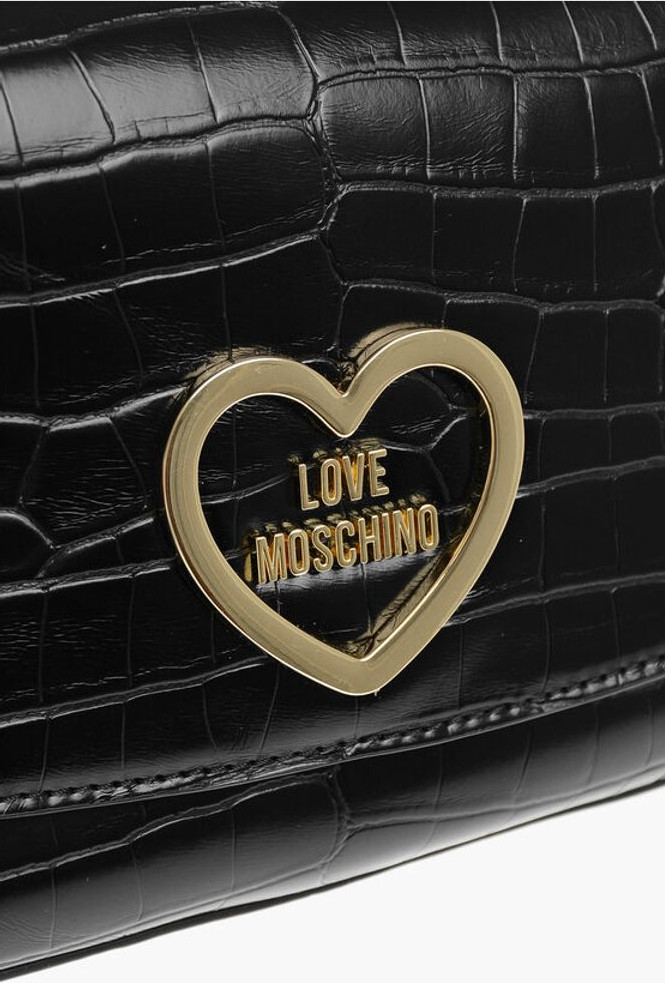 Сумка через плечо Moschino с эффектом крокодиловой кожи из экокожи
