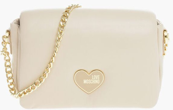 Yeng sumkasi Moschino LOVE Sun'iy Charmli Yostiqli PUFFY Yeng sumkasi Oltin Zanjirli