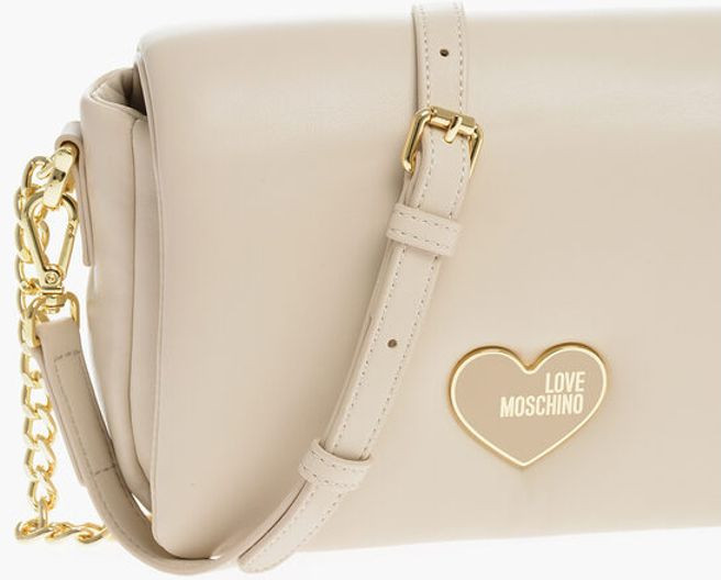 Yeng sumkasi Moschino LOVE Sun'iy Charmli Yostiqli PUFFY Yeng sumkasi Oltin Zanjirli
