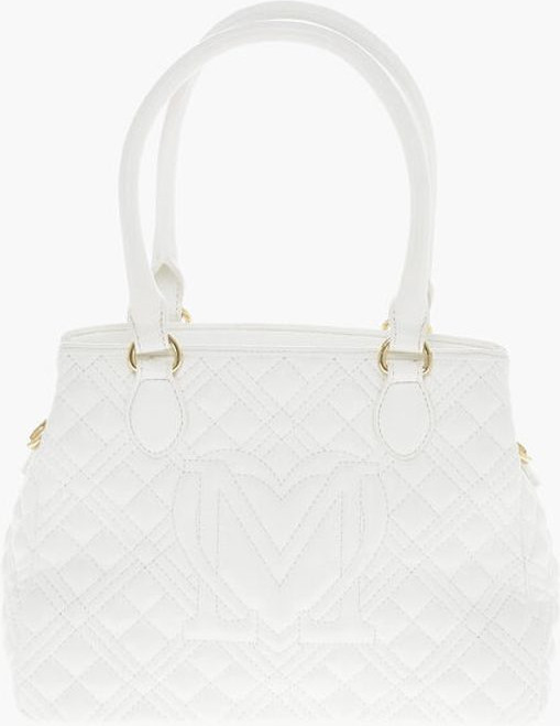 Handbag Moschino LOVE Quilted Textured faux Leather with a LM Logo