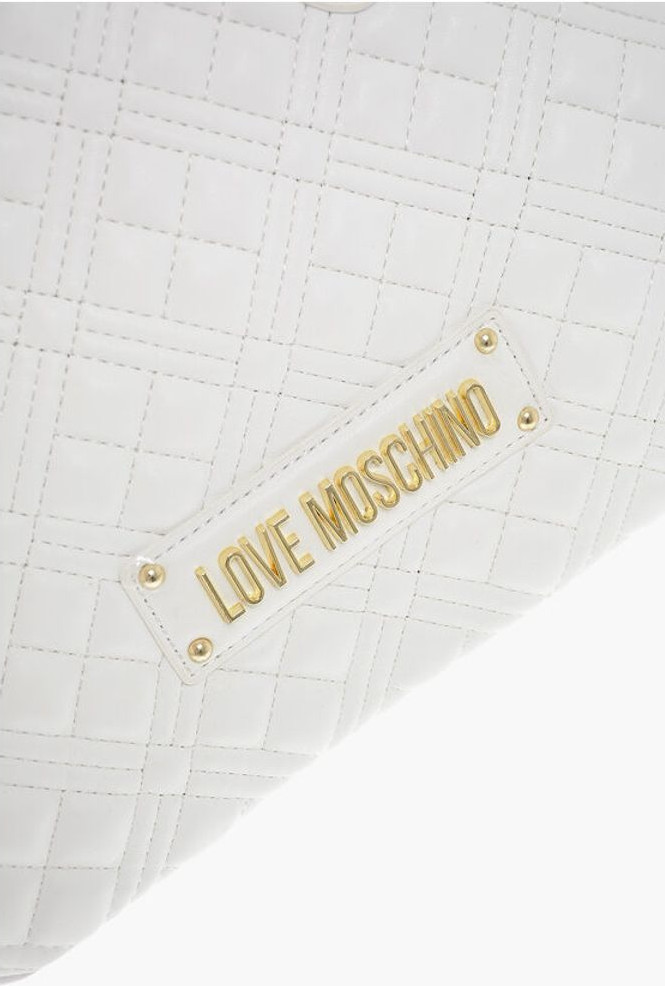 Handbag Moschino LOVE Quilted Textured faux Leather with a LM Logo