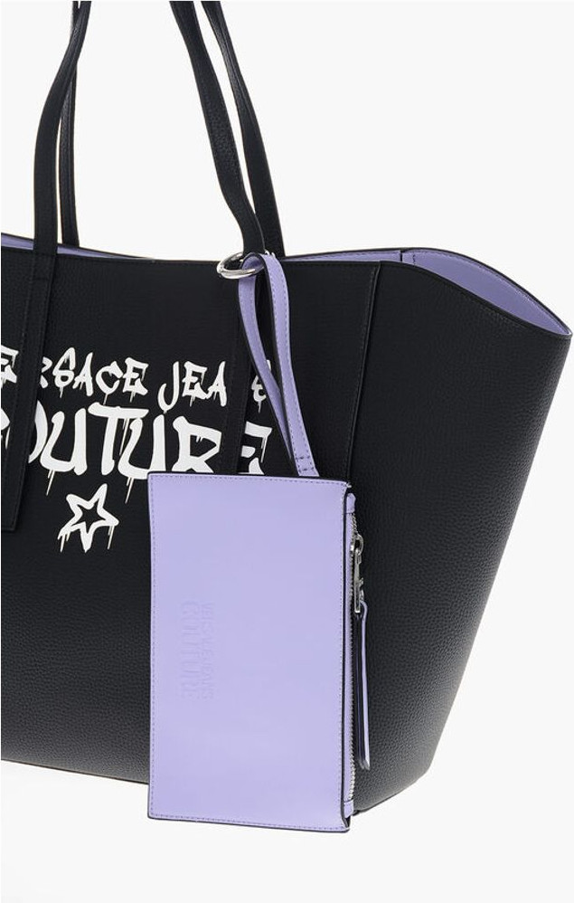 Tote Versace JEANS COUTURE Textured Faux Leather Maxi Tote bag with Clout