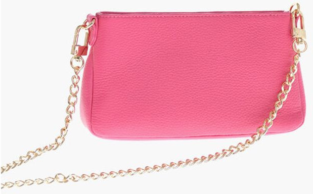 Shoulder Bag Moschino LOVE Textured Leather Shoulder Bag with Graffiti Logo-Print