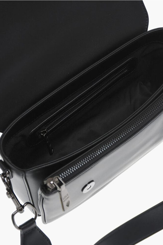 Handbag Moschino LOVE Faux Leather Bag with Silver-Effect Closure