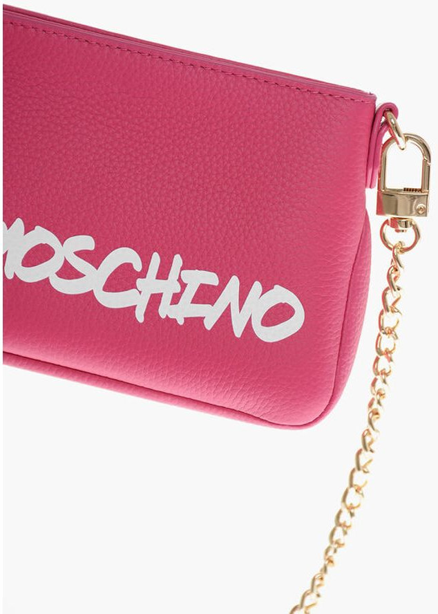 Shoulder Bag Moschino LOVE Textured Leather Shoulder Bag with Graffiti Logo-Print