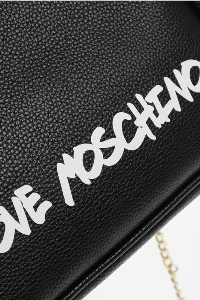 Сумка Moschino LOVE Однотонная сумка с набивным логотипом и съемной цепью