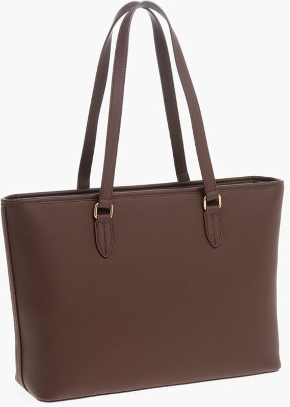 Tote Bag Moschino LOVE Lyuk Faux Leather Tote Bag Oltin Bosma Maxi Logotipli