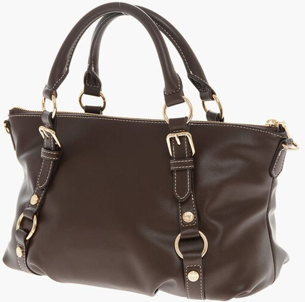 Handbag Moschino LOVE Faux Leather Hande Bag With Golden Logo