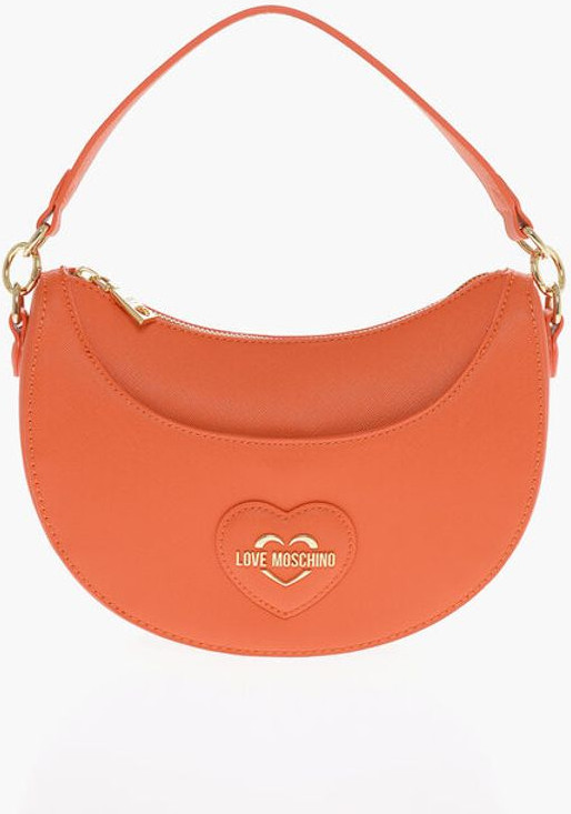 Bag Moschino LOVE Saffiano Faux Leather hobo Bag with Embossed Heart