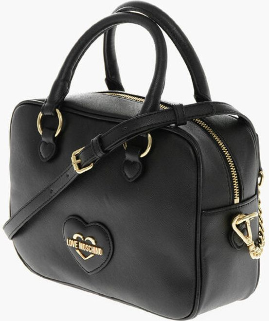 Moschino LOVE Saffiano Sun'iyCharm sumkasi Olti rangli Metall Logotipli Qo'l sumkasi