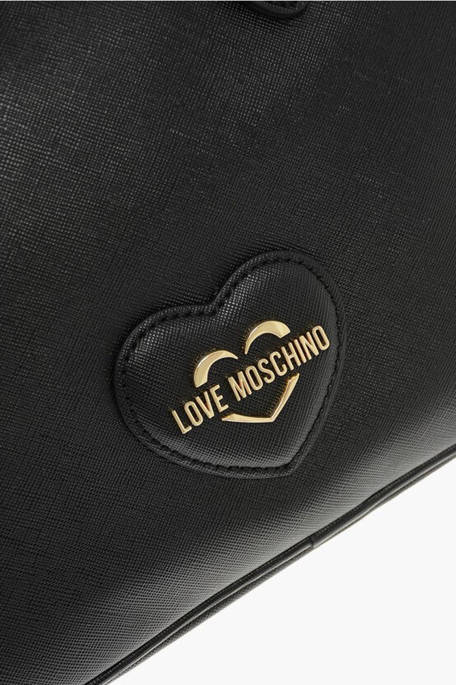 Moschino LOVE Saffiano Sun'iyCharm sumkasi Olti rangli Metall Logotipli Qo'l sumkasi