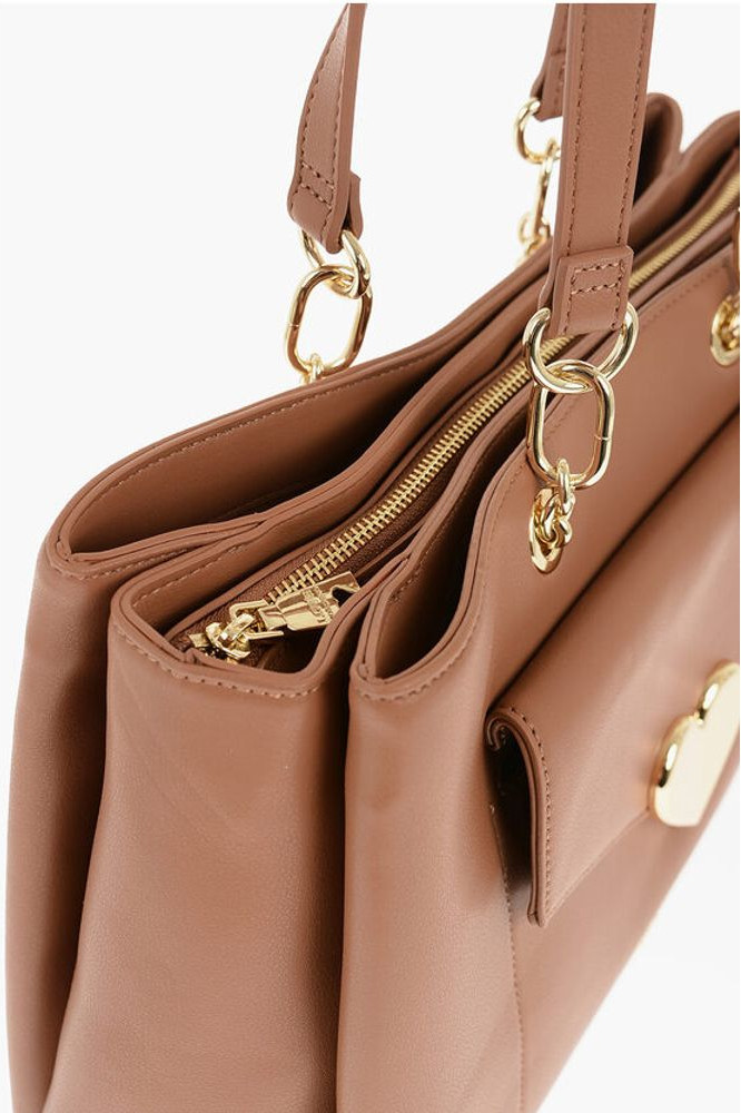 Tote Bag Moschino LOVE Faux Leather Tote Bag with Golden Logo