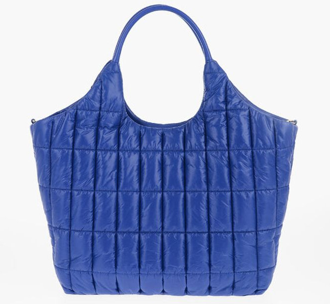 Tote Bag Moschino LOVE Quilted Nylon Tote Bag with Faux Leather Trims