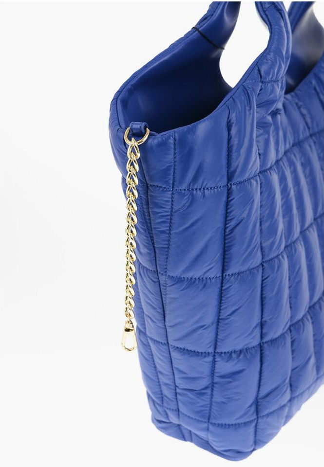 Tote Bag Moschino LOVE Quilted Nylon Tote Bag with Faux Leather Trims