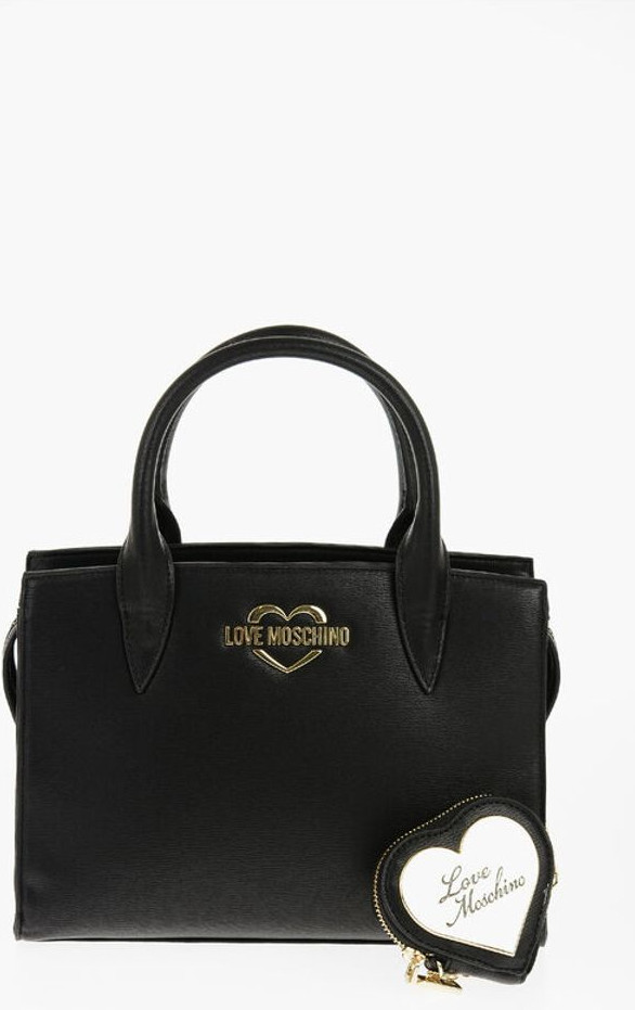 Tote Bag Moschino LOVE Solid Color Tote Bag with Golden Logo